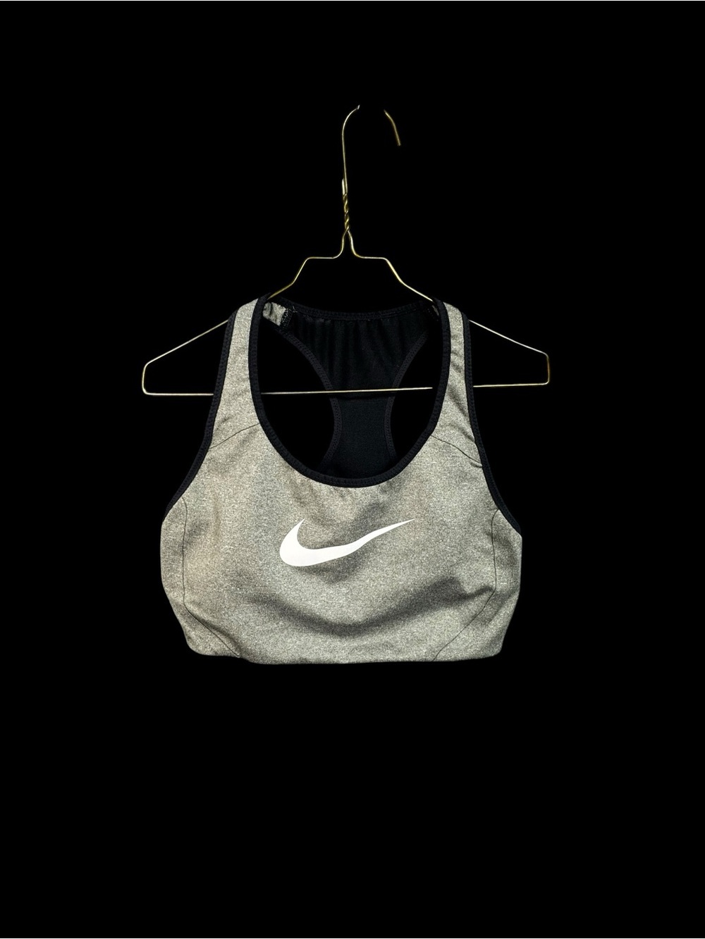 Nike Gray Sports Bra with White Swoosh